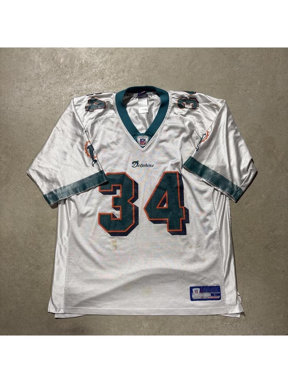Vintage Y2K Reebok Miami Dolphins Ricky Williams #34 NFL Jersey Mens L White